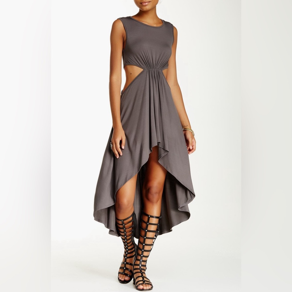 GO COUTURE Side Cutout High/Low Dress M